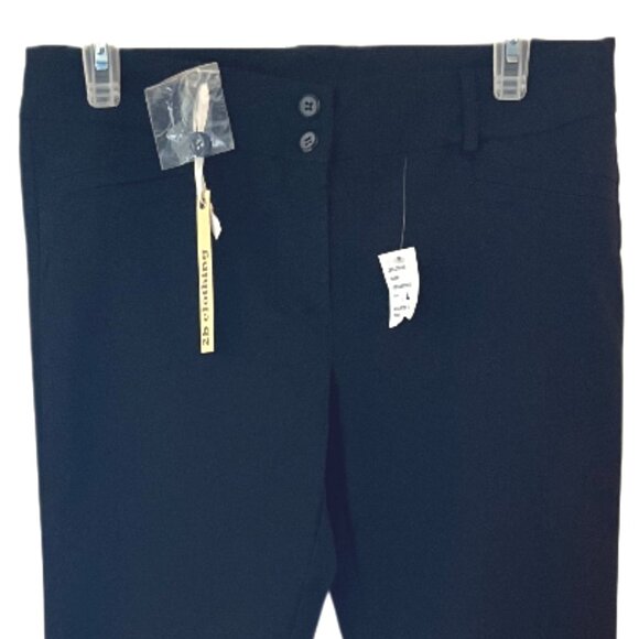 2B Clothing Juniors Black Straight Leg Stretchy Pants Size Large NWT - Picture 3 of 7
